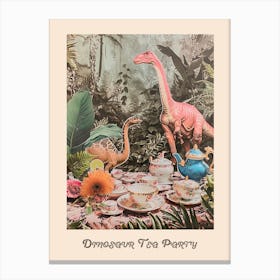 Dinosaur Tea Party Poster Canvas Print