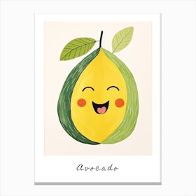 Friendly Kids Avocado Poster Canvas Print