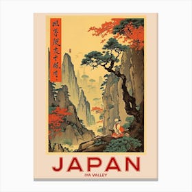Iya Valley, Visit Japan Vintage Travel Art 4 Canvas Print