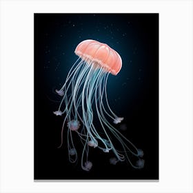 Moon Jellyfish Simple Painting 10 Canvas Print