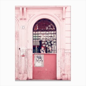 Girls Chat In Pink, Rome Canvas Print
