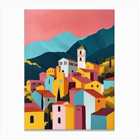 Sicilian Strolls: Homes Along the Streets of Taormina, Italy Canvas Print