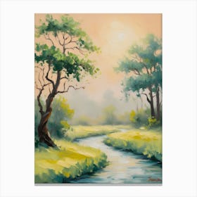 Stream And Trees Canvas Print