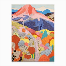 Mount Vesuvius Italy 3 Colourful Mountain Illustration Canvas Print