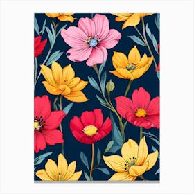 Seamless Floral Pattern 12 Canvas Print