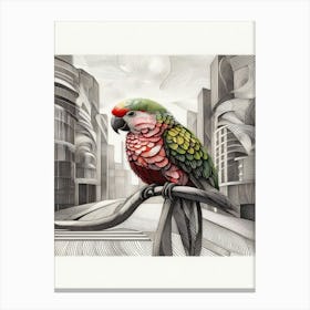 Ziggy Parrot In The City Canvas Print