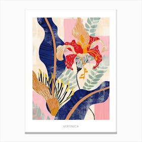 Colourful Flower Illustration Poster Veronica 3 Canvas Print