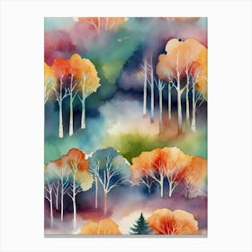 Watercolor Trees 5 Canvas Print