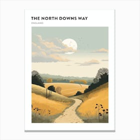 The North Downs Way England 4 Hiking Trail Landscape Poster Canvas Print