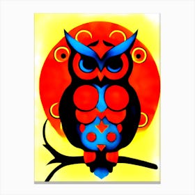 Nocturnal animal art, Abstract owl art, 1365 Canvas Print
