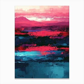 Abstract - Sunset | Pixel Art Series 2 Canvas Print