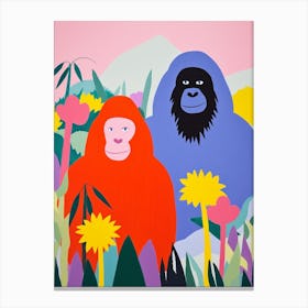 Colourful Kids Animal Art Mountain Gorilla 1 Canvas Print