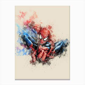 Spiderman Watercolor Painting Canvas Print