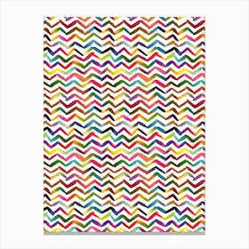 Chevron Stripes Multicolored Canvas Print