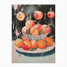 Abstract Art Deco Peach Explosion 3 Canvas Print