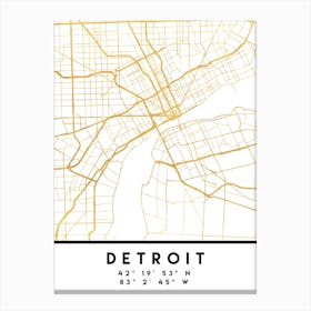 Detroit Michigan City Street Map Canvas Print