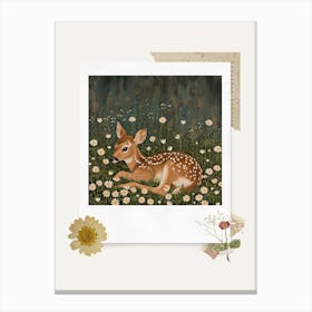 Scrapbook Fawn Fairycore Painting 3 Canvas Print