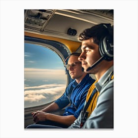 Two Pilots In An Airplane - Reimagined Canvas Print