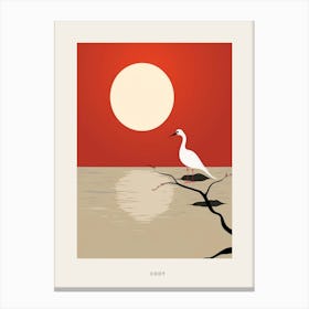 Minimalist Coot 3 Bird Poster Canvas Print