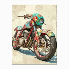 Vintage Colorful Scooter 26 Canvas Print