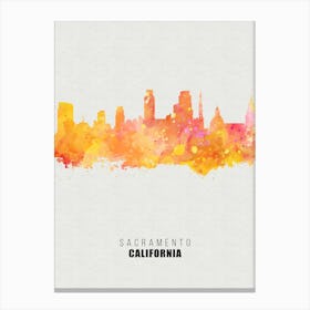 Sacramento California City watercolor Canvas Print