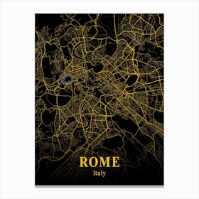 Rome Gold City Map 1 Canvas Print