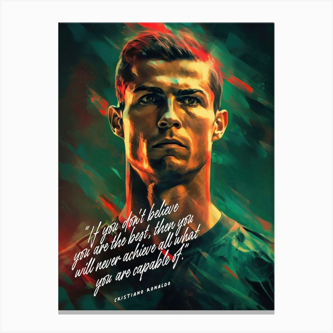 Cristiano Ronaldo Art Quote Canvas Print by Lootprint - Fy