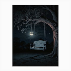 Swinging In The Moonlight Canvas Print
