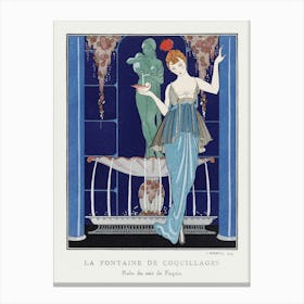 La Fontaine De Coquillages Robe Du Soir De Paquin (1914), George Barbier Canvas Print