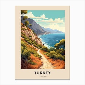 Lycian Way Turkey 1 Vintage Hiking Travel Poster Canvas Print