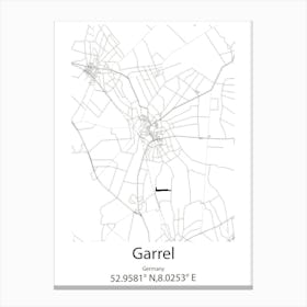 Garrel,Germany Minimalist Map Canvas Print