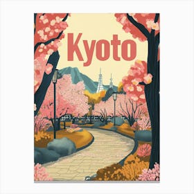 Aihrgdesign A 1970s Inspired Travel Poster For Kyoto 2 Canvas Print