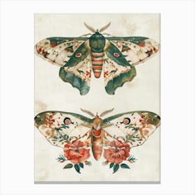 Textile Butterflies William Morris Style 4 Canvas Print