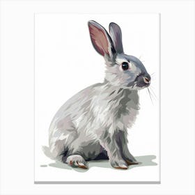 Silver Marten Rabbit Nursery Illustration 2 Canvas Print