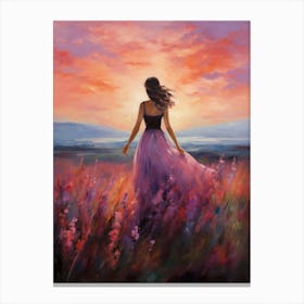 Sunset In The Field 1 Canvas Print