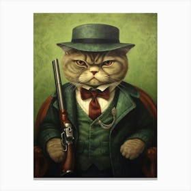 Gangster Cat Exotic Shorthair Cat 4 Canvas Print