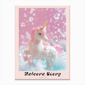 Toy Unicorn In The Bubble Bath 2 Poster Canvas Print