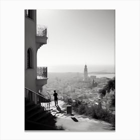 Haifa, Israel, Mediterranean Black And White Photography Analogue 1 Canvas Print