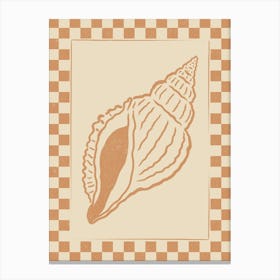 Seashell 05 with Checkered Border Canvas Print