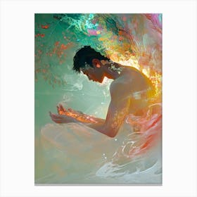 Man In The Water 4 Canvas Print