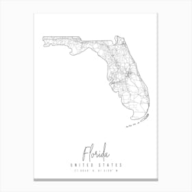 Florida Minimal Street Map Canvas Print