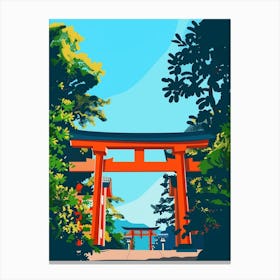 Fushimi Inari Taisha Kyoto Colourful Illustration Canvas Print