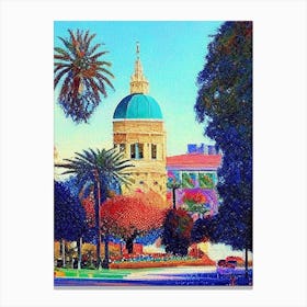 Pasadena, City Us  Pointillism Canvas Print