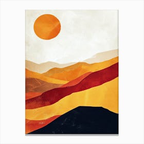 Sunset In The Mountains Peaks 2 Canvas Print