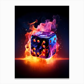 Dice In Flames Canvas Print