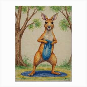 Kangaroo Yoga 2 Canvas Print