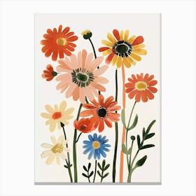Painted Florals Gerbera Daisy 2 Canvas Print
