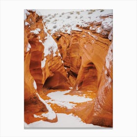 Snowy Desert Canyon Canvas Print