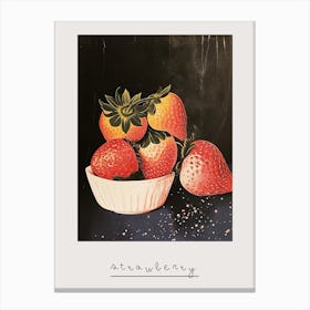 Art Deco Strawberry Still Life Poster Canvas Print