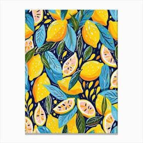 Lemons Seamless Pattern 1 Canvas Print